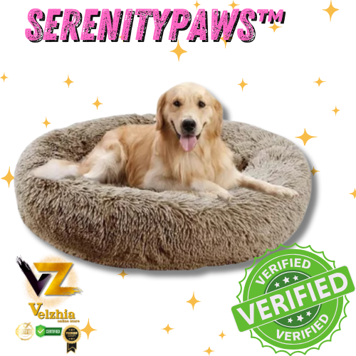 SerenityPaws™ -Cama Perro Mascota Antiestres Felpa 90cm