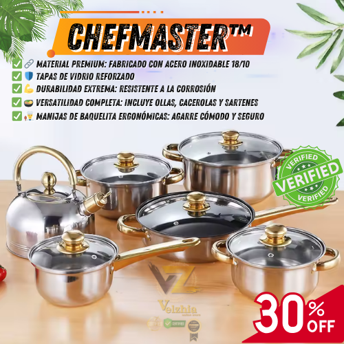 ChefMaster™- Set de cocina ollas-sartenes 12 piezas