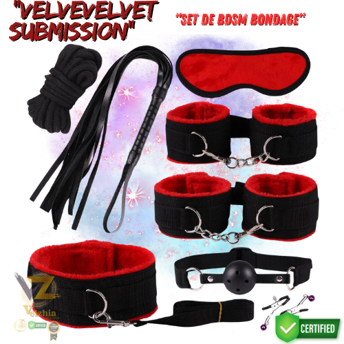 Velvet Submission™- SET DE BDSM BONDAGE. EROTICO 8 PCS