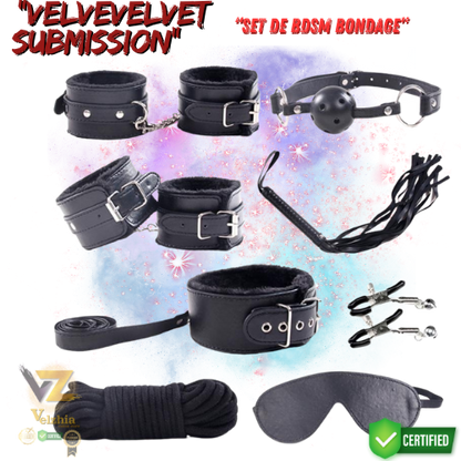 Velvet Submission™- SET DE BDSM BONDAGE. EROTICO 8 PCS