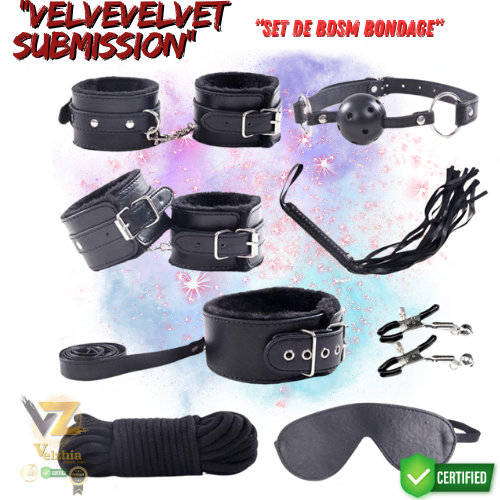 Velvet Submission™- SET DE BDSM BONDAGE. EROTICO 8 PCS