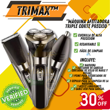 Trimax™-Maquina Afeitadora Triple Corte Preciso