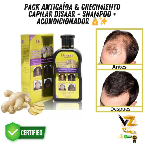 PACK SHAMPOO Y SERUM ANTICAIDA JENGIBRE DISAAR