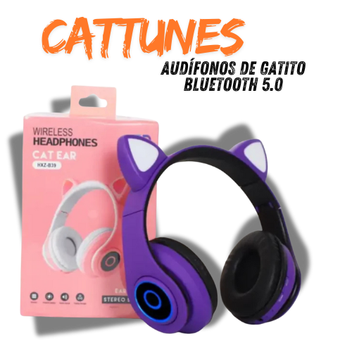 CatTunes™- Audífonos de Gatito Bluetooth 5.0